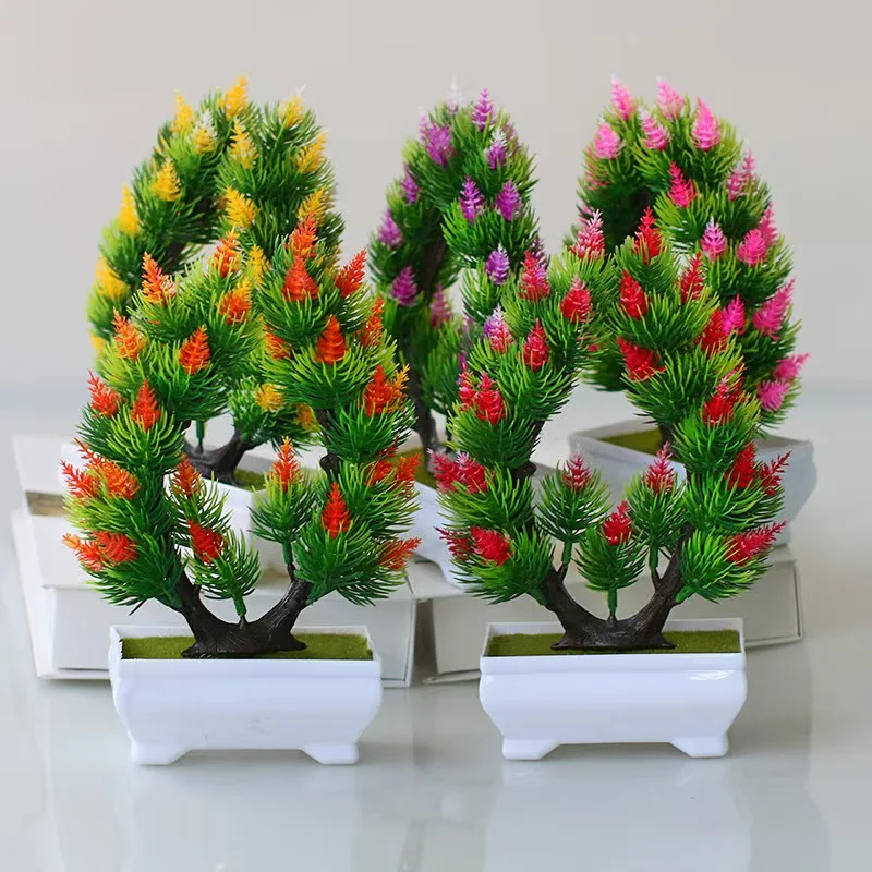2024 Arrangement Room Ornaments Home Table Decoration Artificial Plastic Plants Bonsai Small Tree Pot Potted Flower Garden Plant