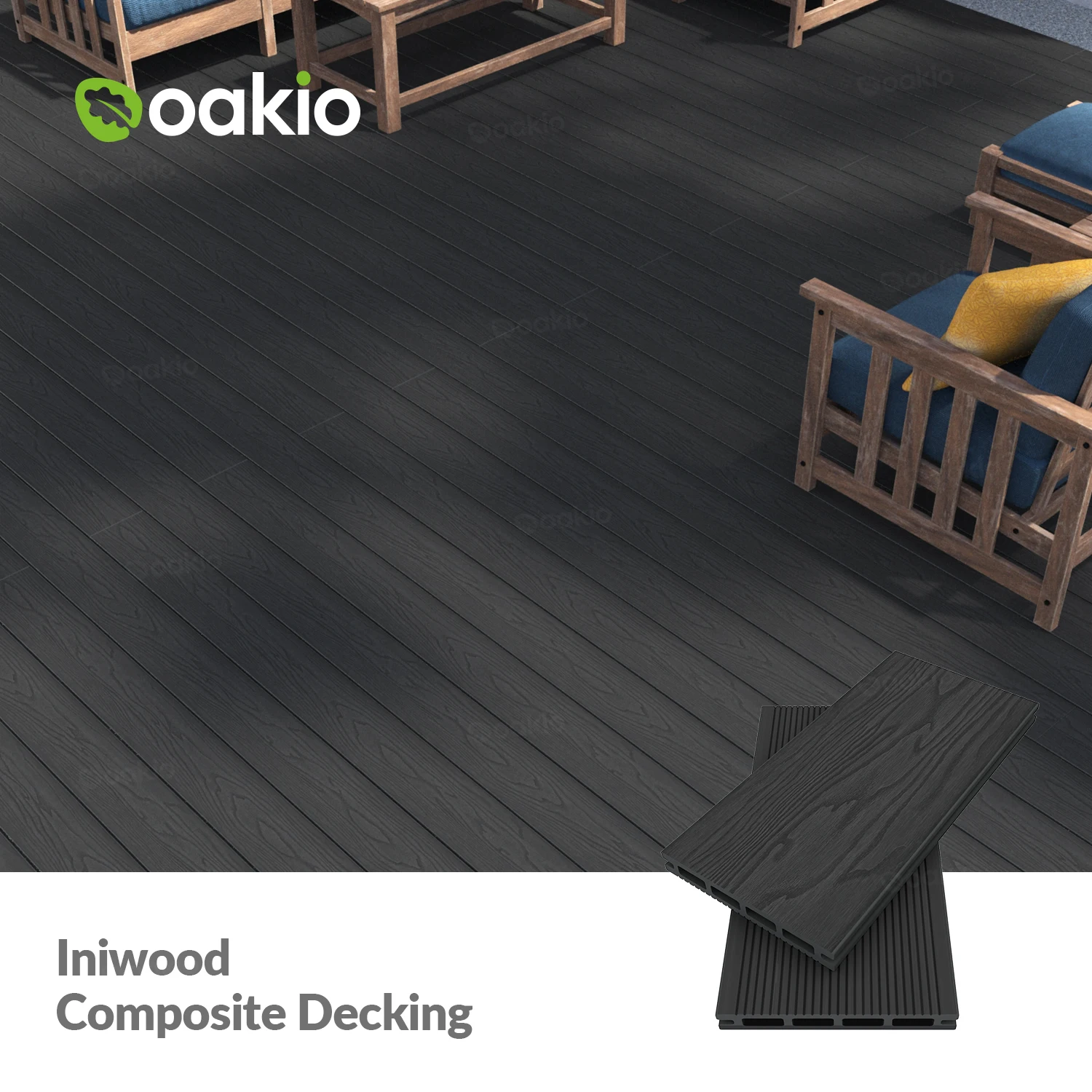 Extrusion Decking Board Wood Plastic Composite Swimming Pool Terrace 20mm Solid Wpc Deck Floor
