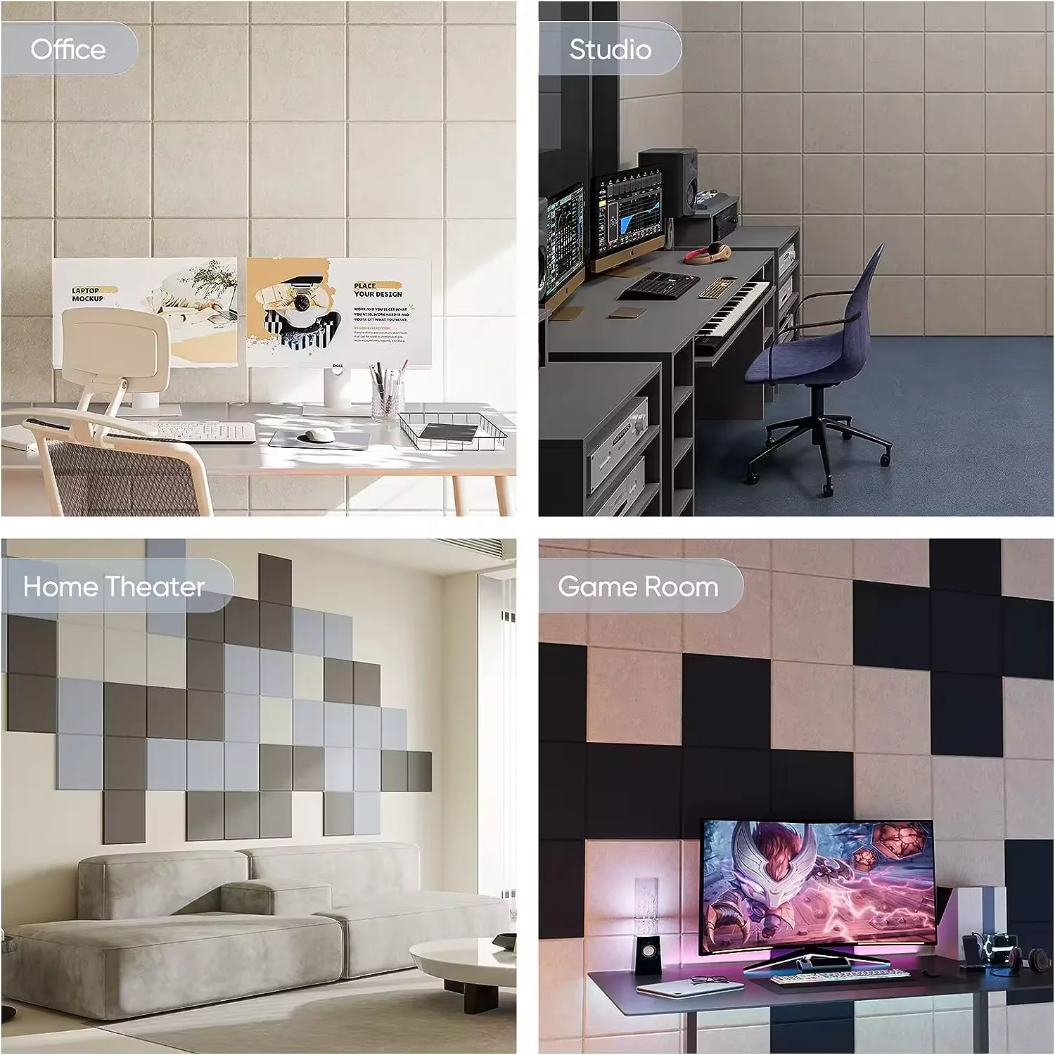 buy acoustic panel white soundproofing decorative polyester fiber acoustic wall panel sound absorbing PET acoustic panel ceiling