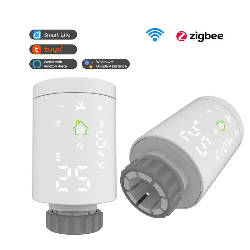 Smart Home Manufacturer TRV Programmable Tuya ZigBee Wireless Digital Smart Thermostat Radiator Valves