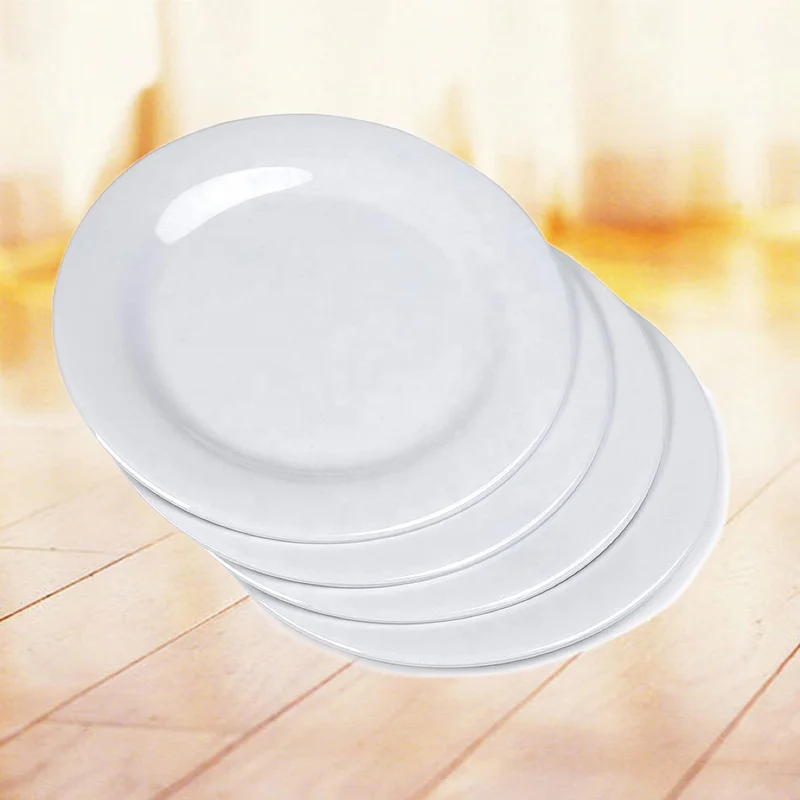 Wholesale custom  melamine unbreakable  white plates restaurant  dinnerware for catering