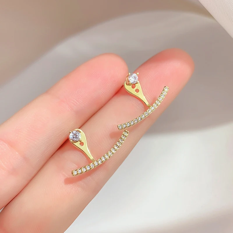  ED64350 Korean fashion gold plated women jewelry smile stud