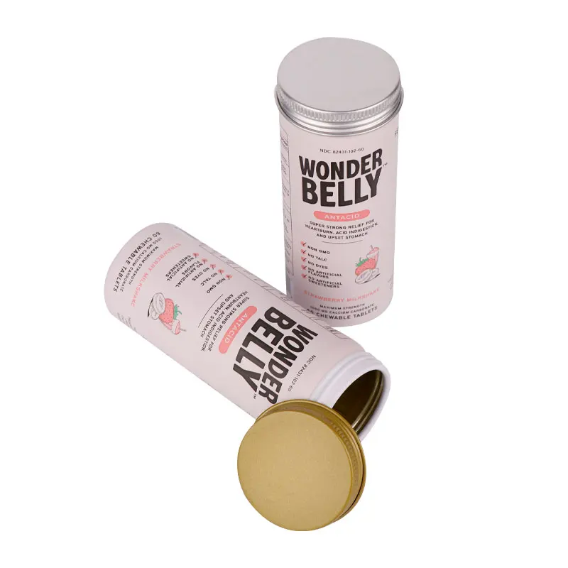 Round aluminum tin canister with screw cap special packaging for candy and biscuits