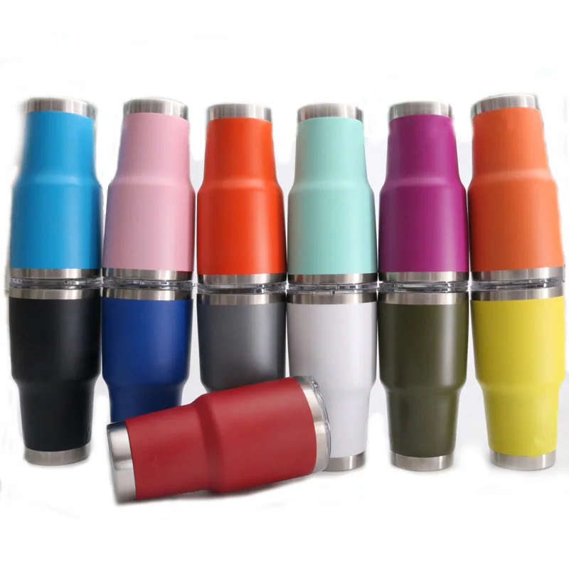 Amazon Best Seller 20oz 30oz Insulated Beer Tumbler Stainless Steel Wine Tumbler Coffe Mug with Clear Lid BPA Free