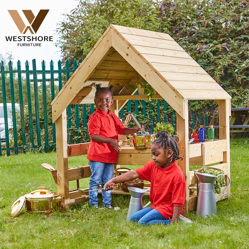 Montessori Role Play House Children Outdoor Wooden Play Equipment For The Garden Playhouse Kids Outdoor Playground House