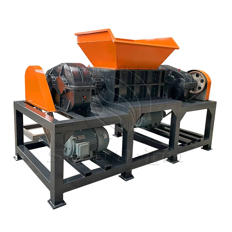 Small Double Axis Shredder Waste Plastic Shredding Machine Heavy Duty Metal Crusher