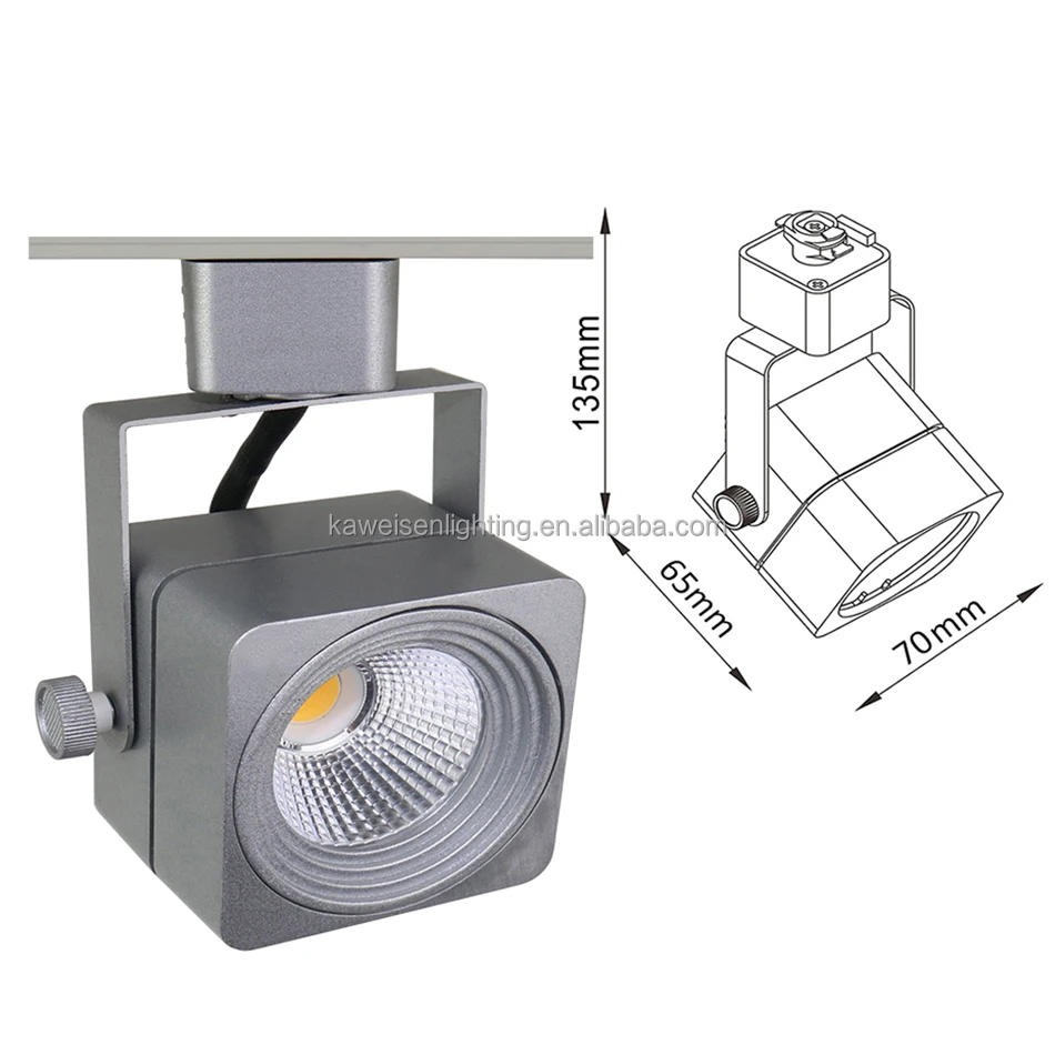 Flicker-free COB Spot Light 12w LED Track Lamp Die Cast Aluminum Movable Square Spotlight 2/3/4 Wire MR16 Track Light Housing