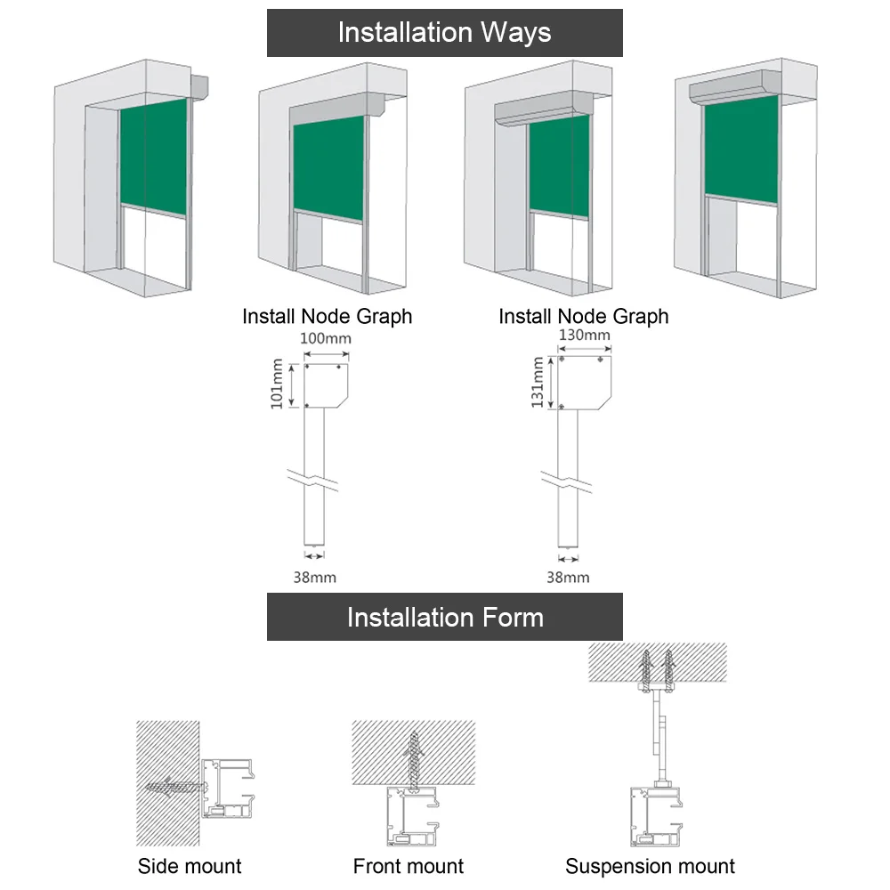 QINGYING outdoor motorised roller blinds with electric drive remote controller