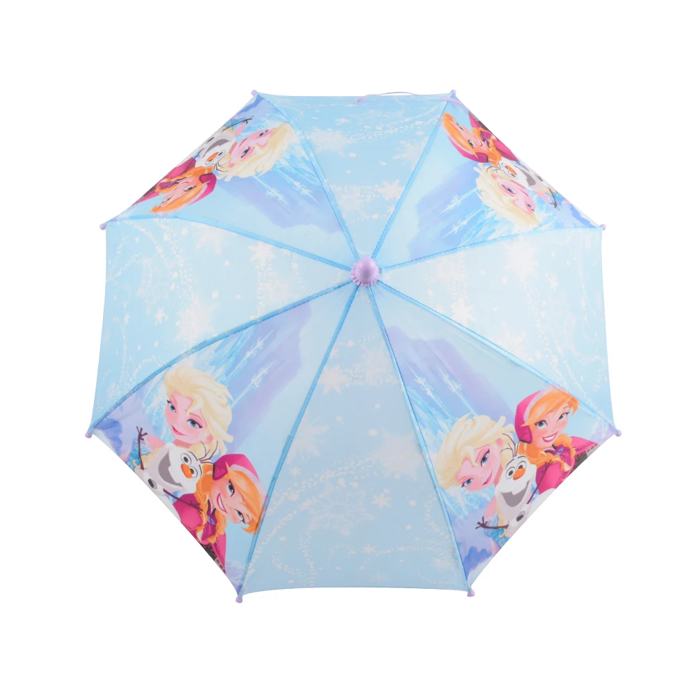 Windproof rain polyester fabric custom straight manual cartoon printing gift umbrella kids girl