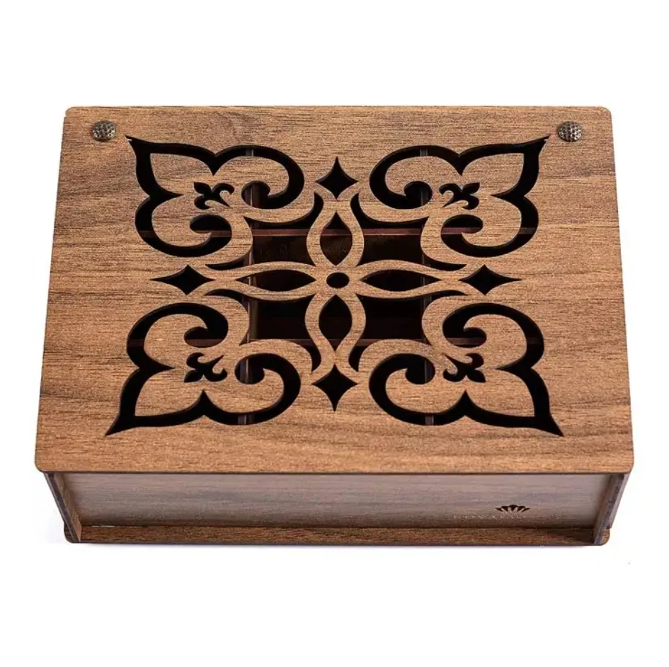 Hot selling custom made rectangle country storage container antique wooden tea box