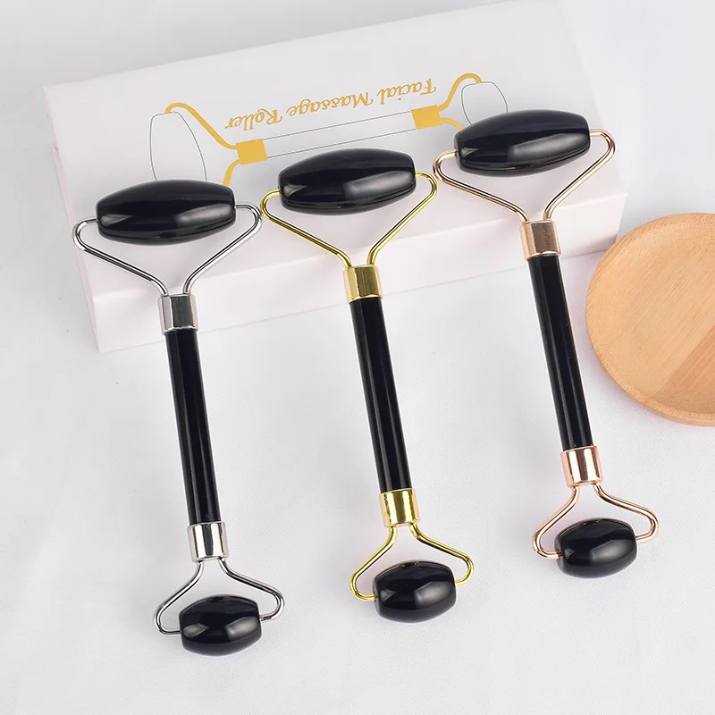 
2019 hot selling 100% natural double head jade roller and jade gua sha tool kit for massage 