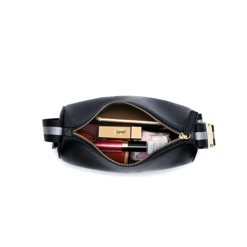 Top grain cow leather side bag ladies hand bags women shoulder crossbody purse wide straps fashion sling bags for women