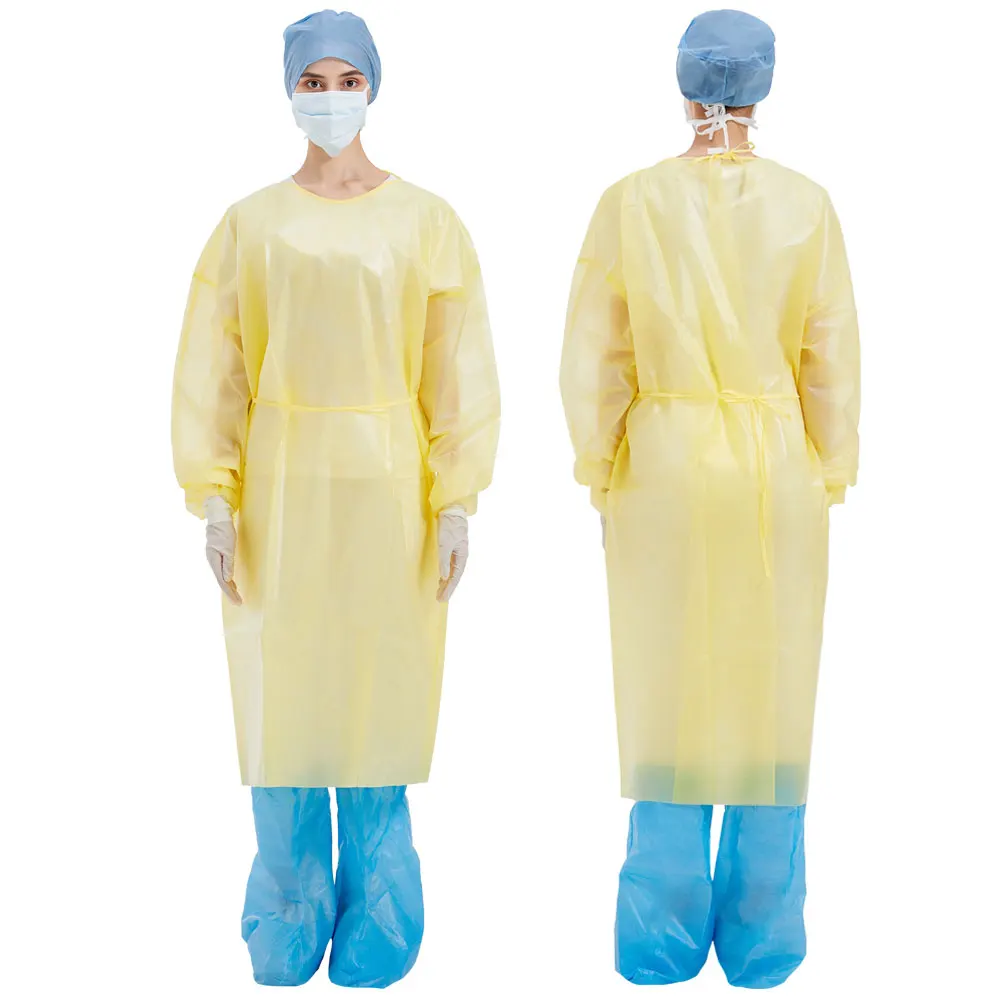 Yellow Supplies Reinforced Hand Towel Medical Sterile Hospital Surgical Gowns woven protective gear disposable isolation gown