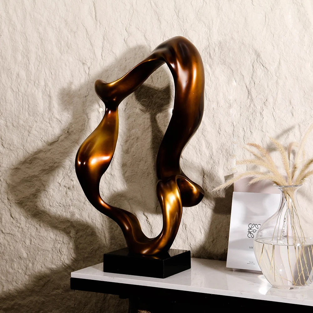 Luxury Hotel Lobby Large Modern Art Sculpture Polyresin Antique Brass Interior Decorative Accents Items For Decoration Office