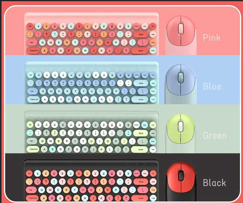 gadgets trend 2025 Perfect 84 Keys Round-keycaps Mechanical Wireless Keyboard and Mouse Combo