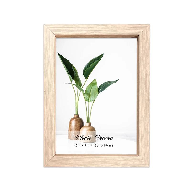 Factory Direct Sales Small Rectangle Oak Wood Tabletop Photo Frame
