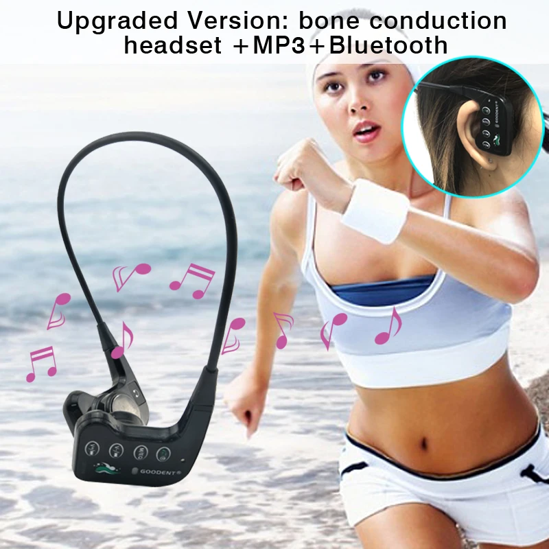 
H-905MB Noise Cancelling Waterproof Wireless Bluetooth MP3 Music Player Bone Conduction Headphone 
