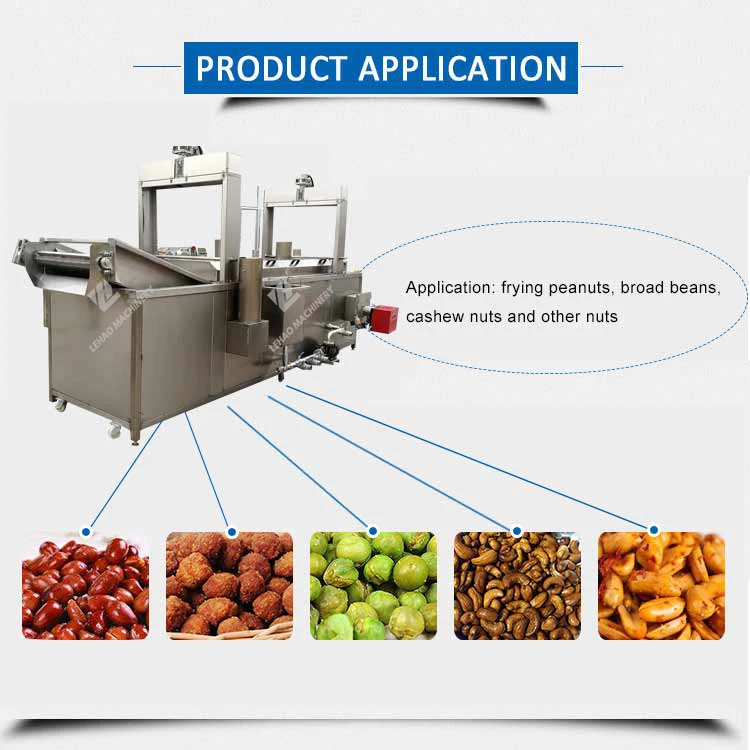 Batch type stainless steel almond fryer continuous peanut nuts grains frying machine beans fryer