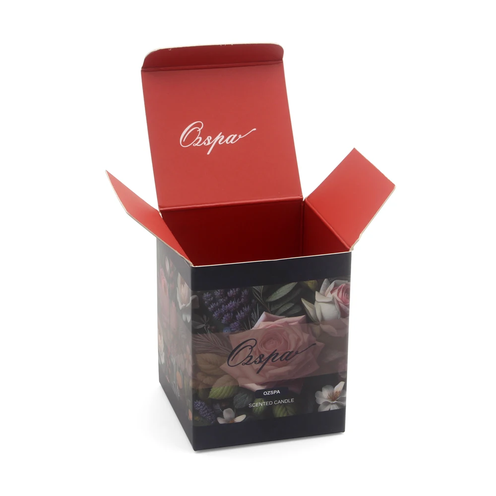 personalized kraft paper bulk Square Foldable votive scented candle box packaging for packiging candles