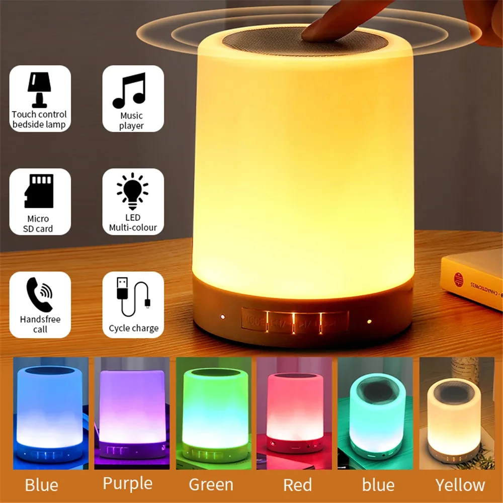 Wholesale Rechargeable  Bluetoothes Speaker Music Light  Music RGB Light Touch Control  Bedside Lamp for Home
