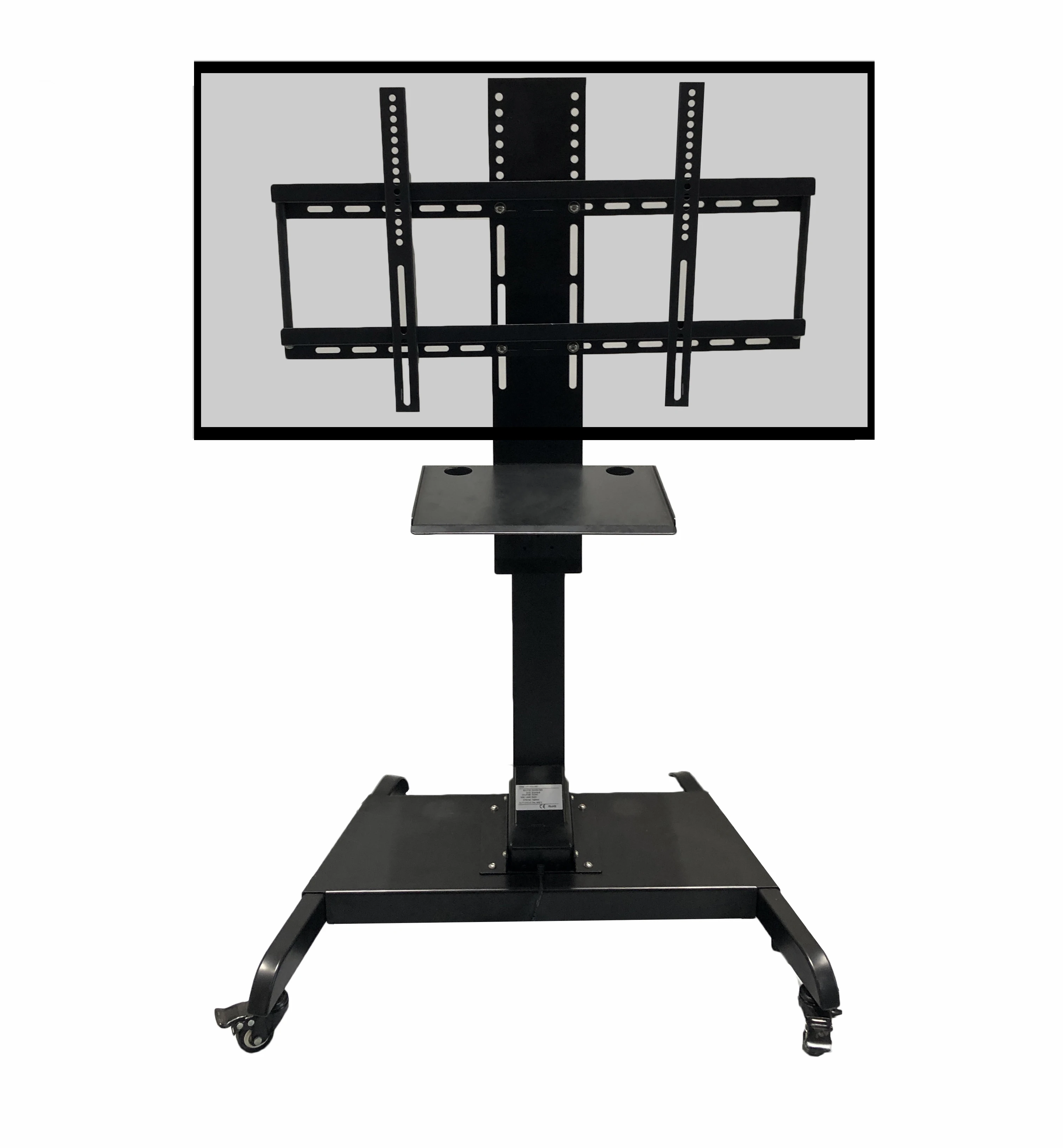 Movable TV Lift Mechanism Height Adjustable Floor TV Stand Motorized TV Mounts with Wheels