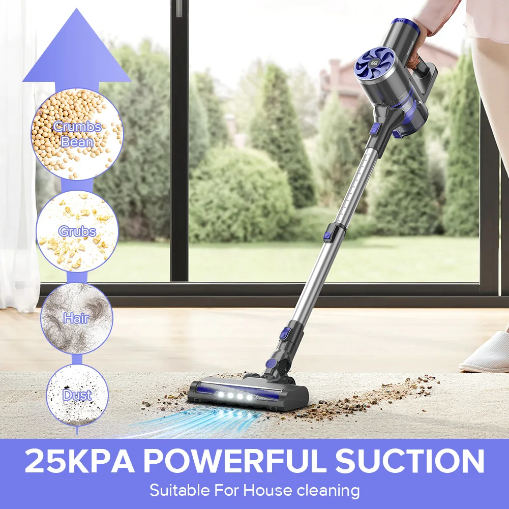 Cordless Vacuums House Cleaner PRETTYCARE P4 Handheld Electric with Led Light & Telescopic Tube to Remove Home Bed Mites Cleaner