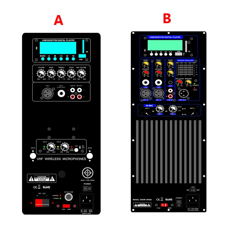 15inch  Wireless Microphone Spealer, Active pa Speaker System, Handle, Rechargeable Battery Multifunction Trolley Speakers