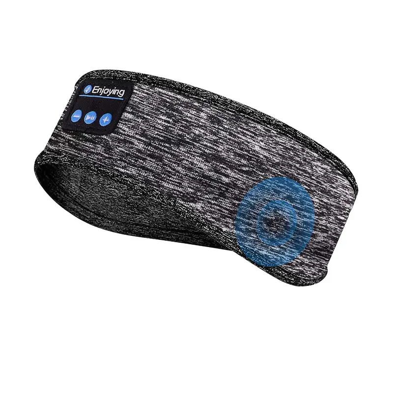 Music Headband Workout With Microphone Wireless Running Eye Mask Side Sleep Fit (Black)  Sleep Headphone Blue tooth
