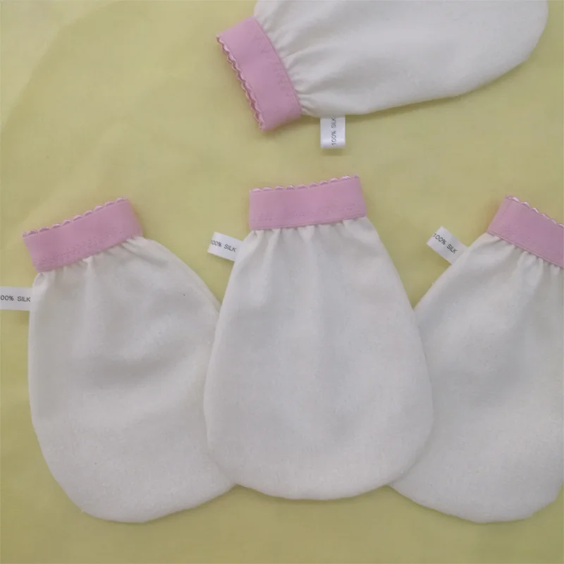100% silk exfoliating gloves body Spa gloves dead skin cell remover bath gloves shower massage scrubber