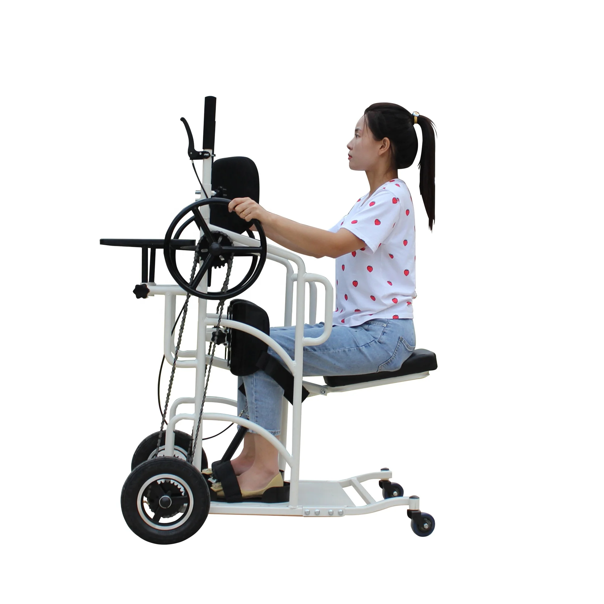 Europe 4 wheels seated adult cerebral palsy foldable aluminium disability stand rollator walker for elderly