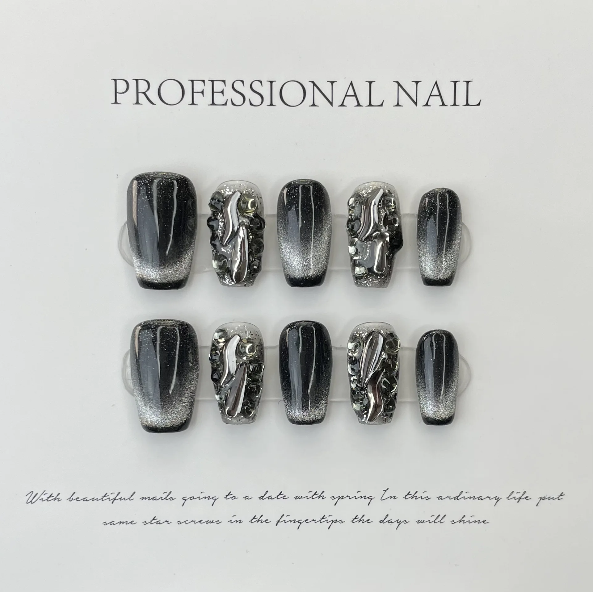 High quality wholesale prices  Nail art design  Rhinestone decorative design artificial nails false nails