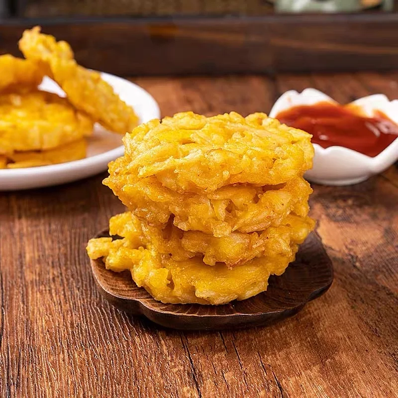 Honghu lotus root cake 300g 10pcs tea fried vegetarian quick-frozen semi-finished prefabricated dishes sold well