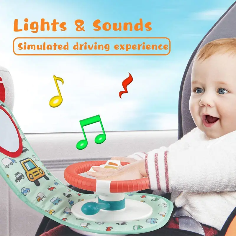 Electronic Driving Game Baby Steering Wheel Toy Baby Toys Game Baby Play Gym Mat Kids Steering Wheel Toy For Car Seat