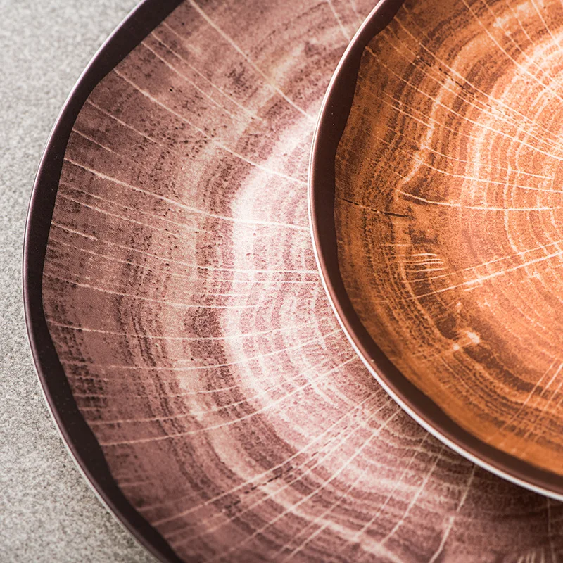 Porcelain Tableware Dinnerware Set Stone Lain Stoneware Mini Soup Plates Crockery dinnerware Set Ceramic Bowls And Plates khaki