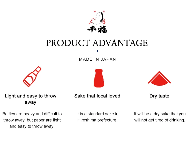 Hiroshima 2.0L/900ml/180ml prefecture sake custom eco friendly bottles wine