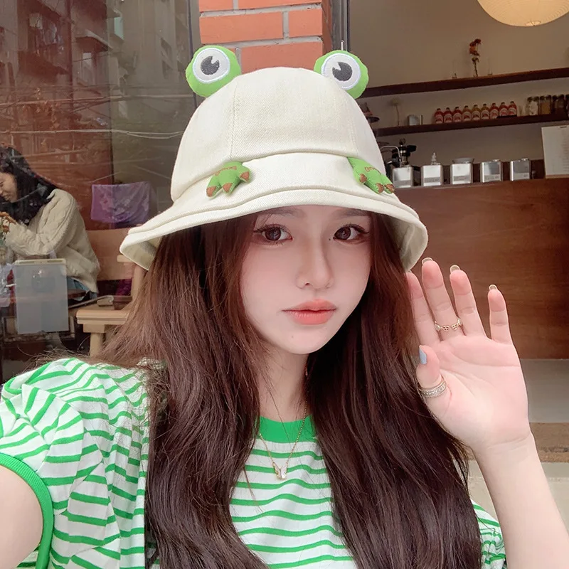New Arrival Fashion Cute Frog Ear Hat Fisherman Hat Cartoon Bucket Cap Hat