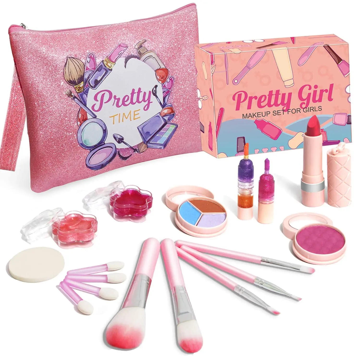 Party game birthday gift safe non-toxic child washable cosmetics girl makeup set toy kids