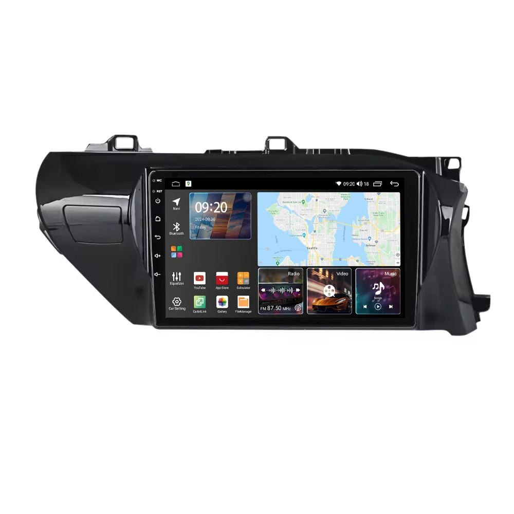 10-дюймовый автомобильный радиоприемник на Android 13 для Toyota Hilux 2015-2020 видеоплеер Автомагнитола WIFI BT FM 360 CAM