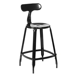antique iron stackable restaurant bar dining kitchen stool vintage industrial style metal dining chair with wooden seat