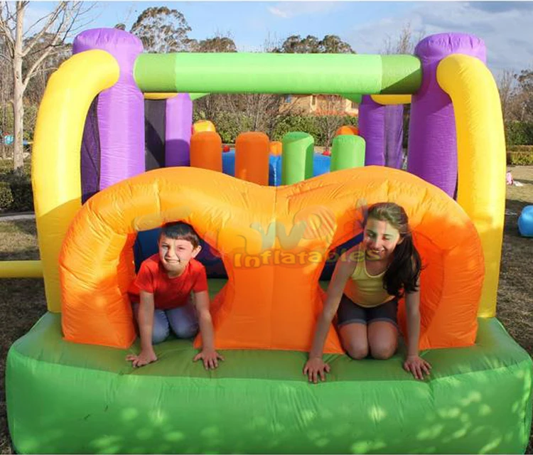 Игровая площадка для детей гонок батут надувной дом parcours du комбатан gonflable надувная полоса препятствий