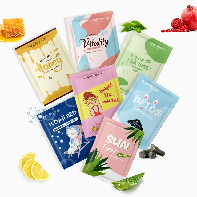 RubioAroma Oen фольга 24K тайская Мятная молочная светящаяся детская маска для лица с логотипом ухода за кожей гиалуроновой кислотой