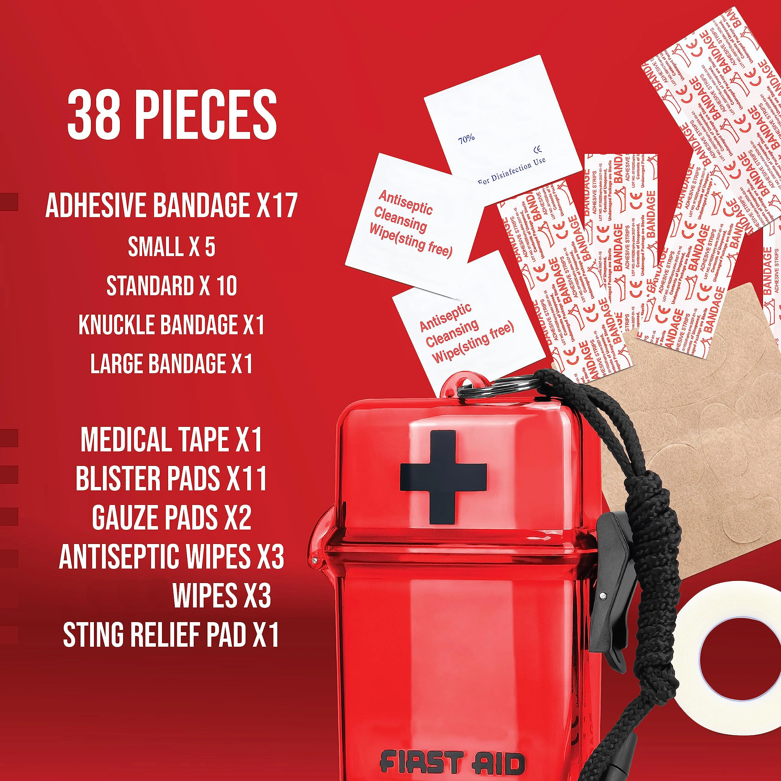 Customized OEM Waterproof Palm Size Storage Pocket Mini Home Empty First Aid Kit Children Outdoor Clip Case