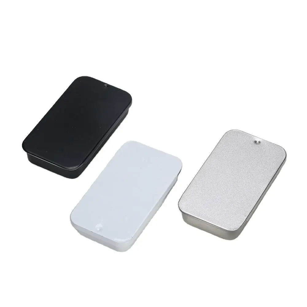 Wholesale black and silver -colored square aluminum tin boxes can be packed for tea