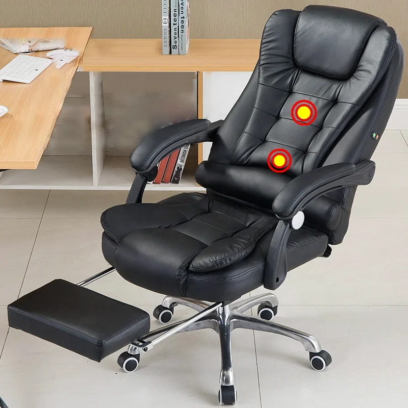 Gaming Chair Lying Massage Lifting Rotatable Armchair Footrest Office Adjustable Swivel PU leather Executive Massage Chairs