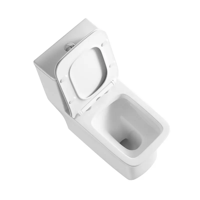 Comfortable Rimless Flush Toilets Sanitary Ware Square White Color One Piece One Piece Wc Toliet Ceramic Flush Pipe Component