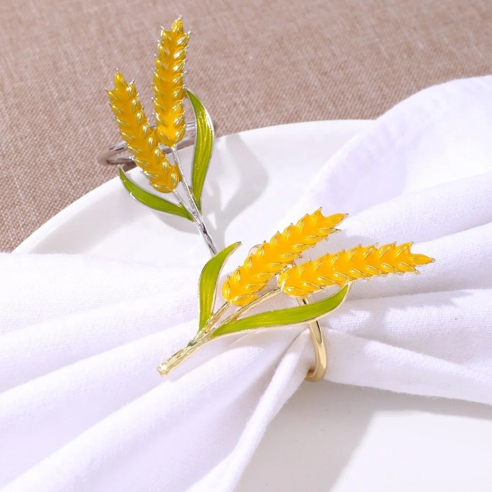 Table Decor Metal Flower Diamond Elegant Wedding Banquet Birthday Party Silver Gold Tubes Napkin Rings