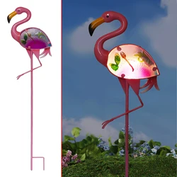 Garden Landscape Lighting Stake Yard Ornaments Solar Powered Flamingo