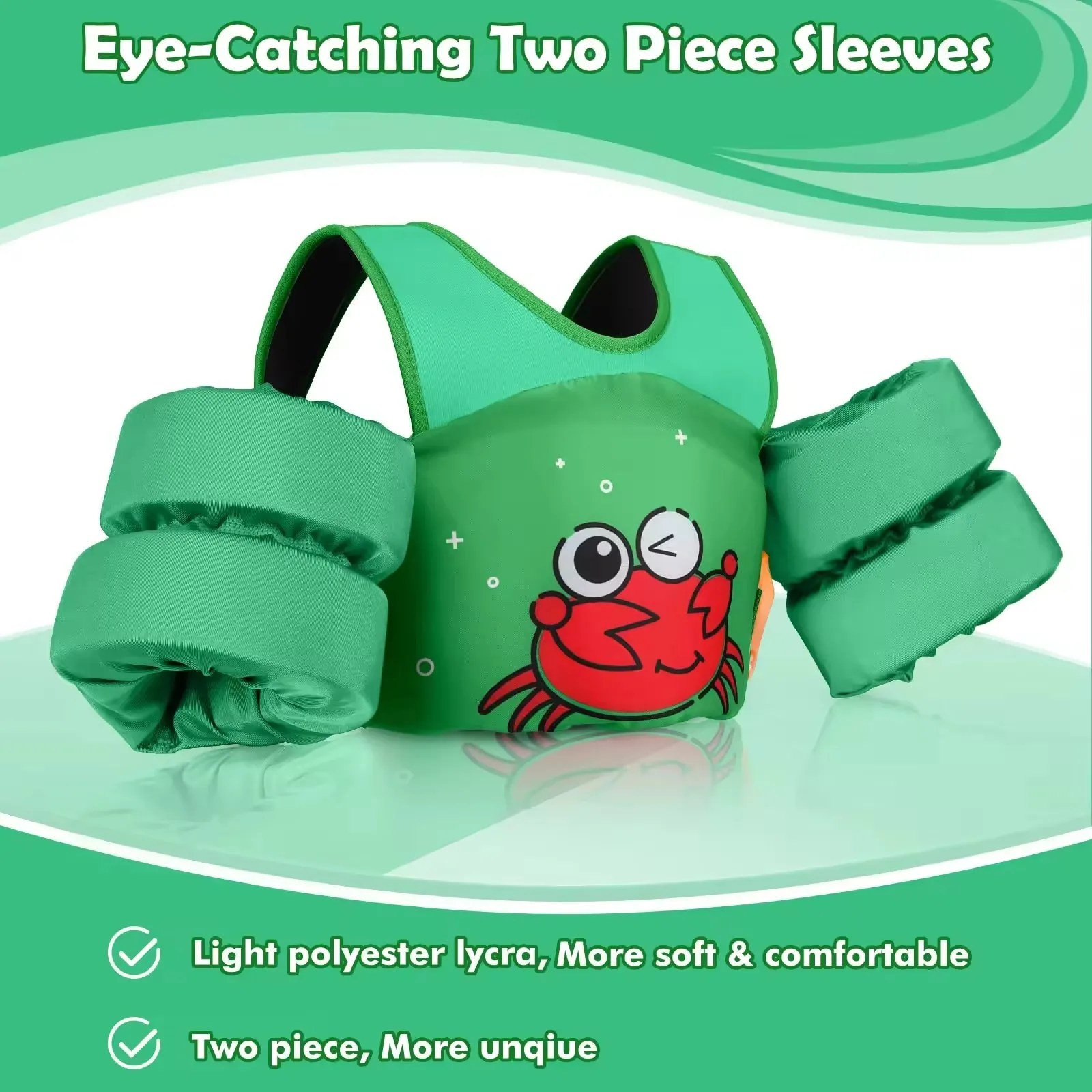 JIURAN Swimming Life Jacket Safety Vest for Kids Baby Puddle 3-6 years Children Swim Floating Arm Ring