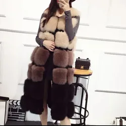 Fashion Factory wholesale custom spot Winter Fake Fur Coats High quality Women long Faux fur sleeveless coat luxury fur jacket