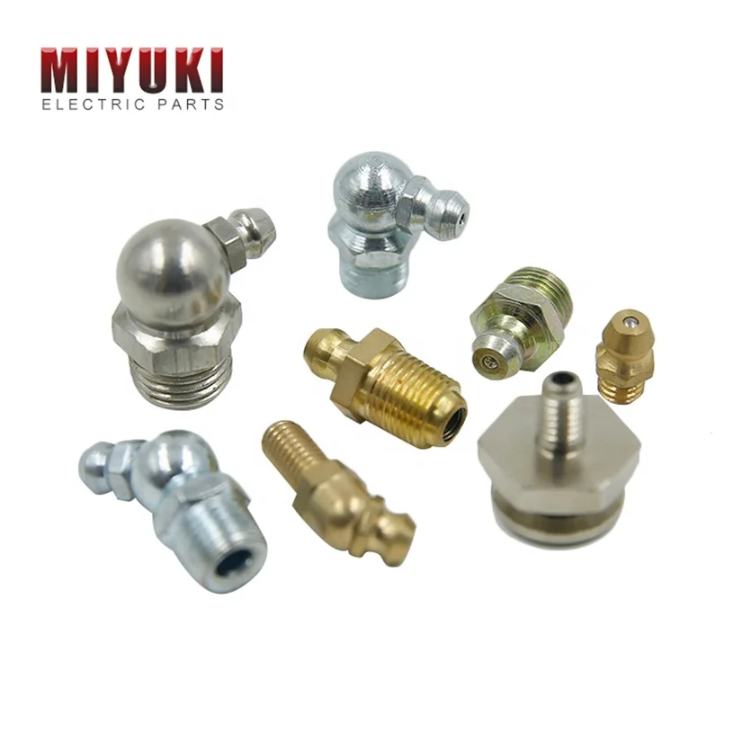 M6 Thread 1mm Pitch Brass Straight 45 Degree 90 Degree Grease Nipple Fitting for Motorcycle Car